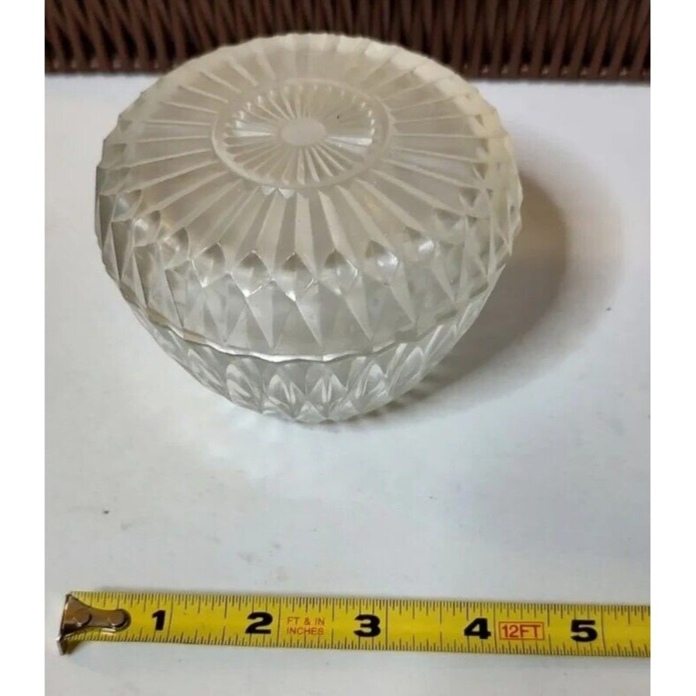 Covered Candy Trinket Dish Cut Crystal Glass Made In France Vintage